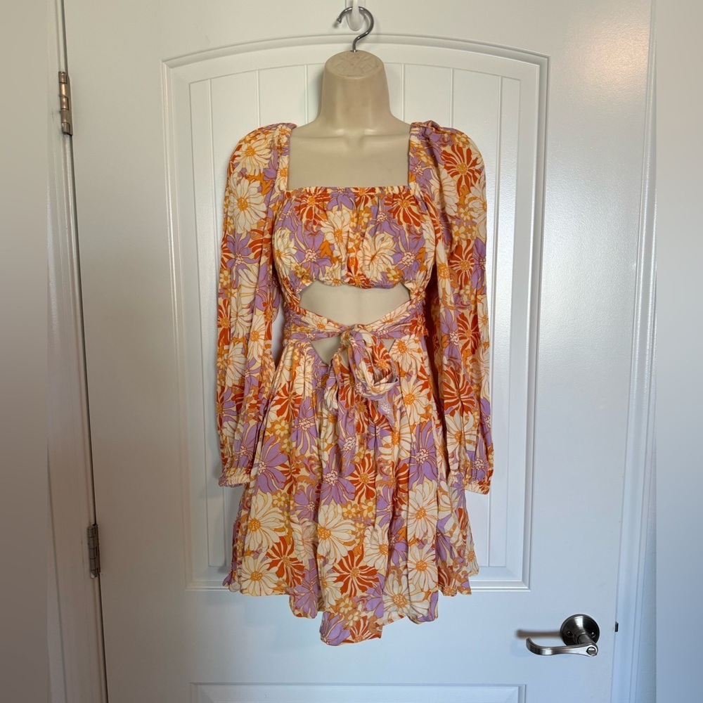 L*Space Rosita Orange & Pink Floral Cover Up Dress NWT